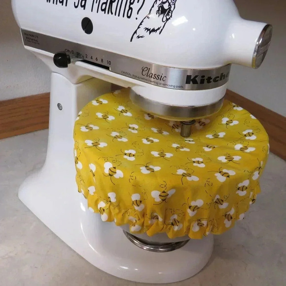 Kitchenaid Bowl Cover, Bees and Floral Reversible Mixer Cover - Picture 1 of 7